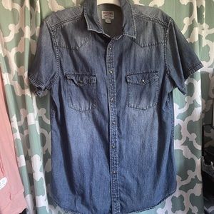 Denim Snap Botton up Short Sleeve
